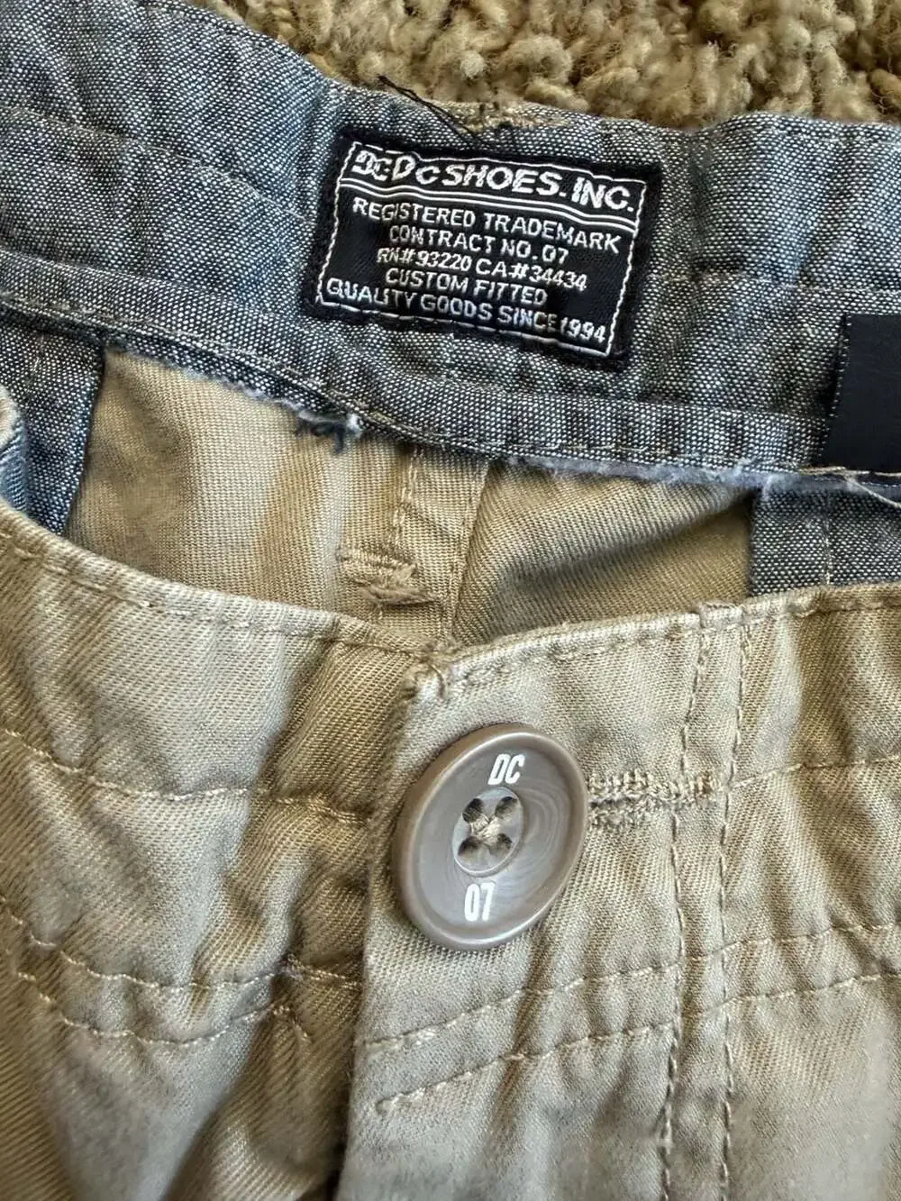 DC Shoes Men's Khaki Chino Flat Front Shorts